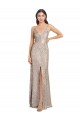 Buy V-Neck Fully Sequin Formal Bridesmaid Dress / Prom Dress with V-Back and Front Slit UK