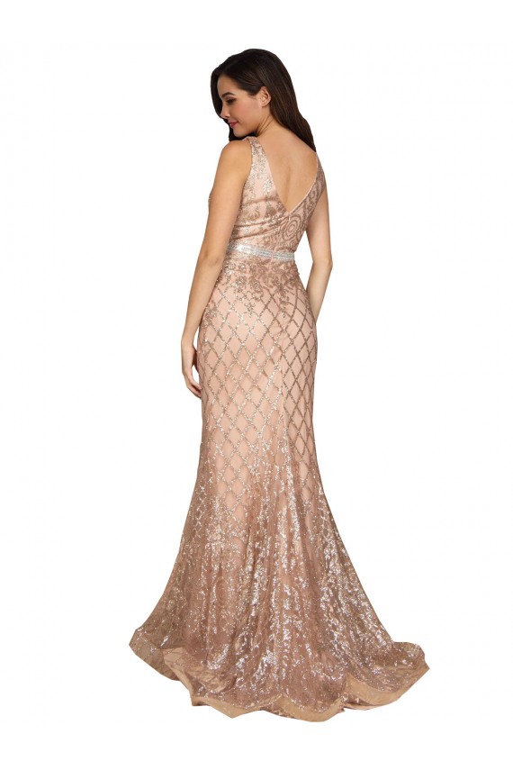Buy Sleek Long Mermaid Formal Sparkling Sequin Bridesmaid Dress / Prom Dress UK