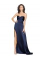 Buy Knotted Sweetheart Formal Silky Satin Bridesmaid Dress / Prom Dress with High Side Split UK