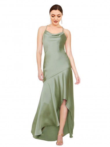 Buy Formal Silky Satin Bridesmaid Dress / Prom Dress with Bias Cut Skirt UK