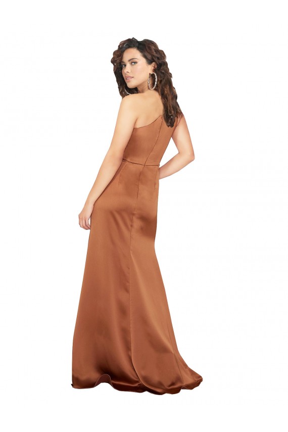 Buy One Shoulder Formal Silky Satin Bridesmaid Dress / Prom Dress UK
