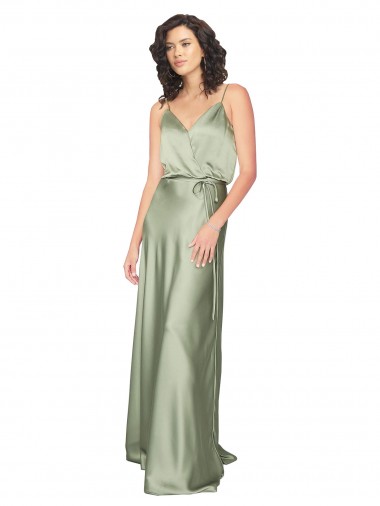 Buy Formal Silky Satin Bridesmaid Dress with Tied Waist UK