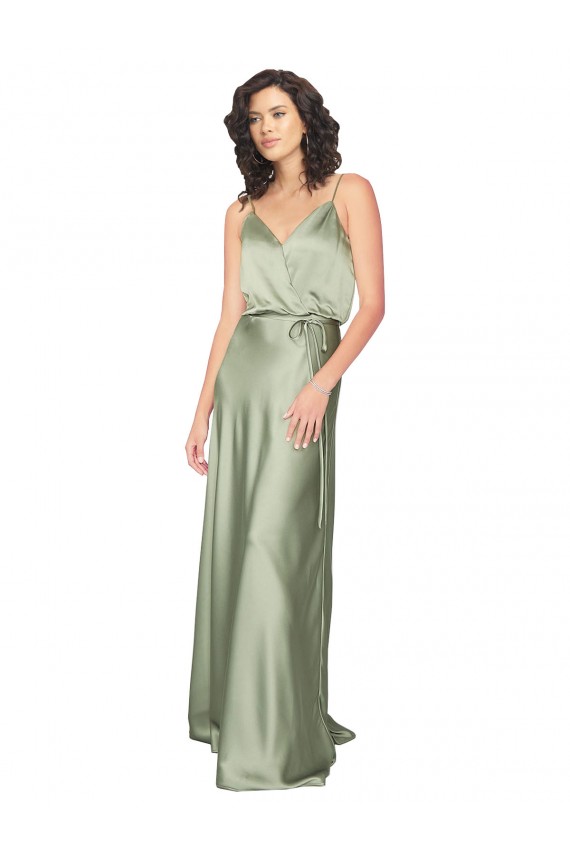 Buy Formal Silky Satin Bridesmaid Dress with Tied Waist UK