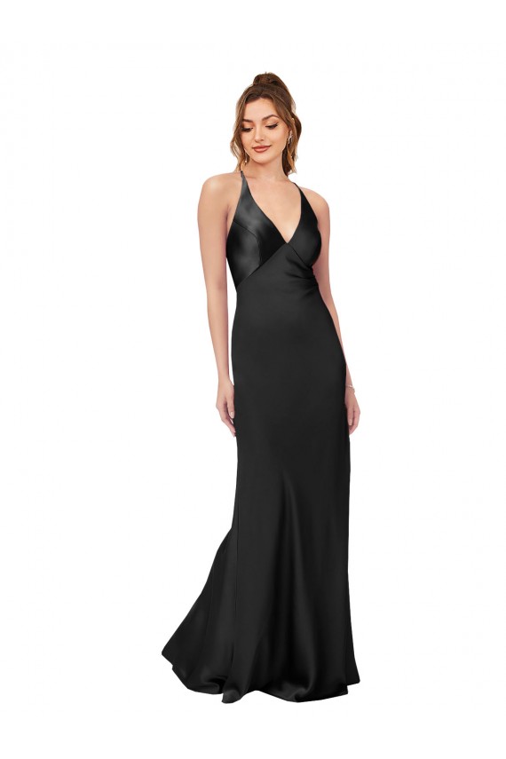 Buy Cowl Back V-Neck Formal Silky Satin Bridesmaid Dress / Prom Dress UK