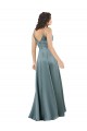 Buy Formal Silky Satin Floor-Length Long Bridesmaid Dress / Prom Dress with V-Neckline UK