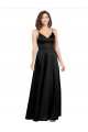 Buy Formal Silky Satin Floor-Length Long Bridesmaid Dress / Prom Dress with V-Neckline UK