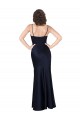Buy Draped Cowl Neck Formal Silky Satin Bridesmaid Dress / Prom Dress with Skirt Slit UK