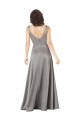 Buy Plunging V-Neckline Long A-Line Formal Silky Satin Bridesmaid Dress / Prom Dress UK