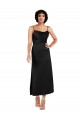 Buy Cowl Neck Formal Tea-Length Short Silky Satin Bridesmaid Dress / Cocktail Prom Dress with Skirt Slit UK