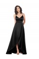 Buy High Low V-Neckline Formal Silky Satin Tulip Bridesmaid Dress / Prom Dress with Wrap Skirt UK