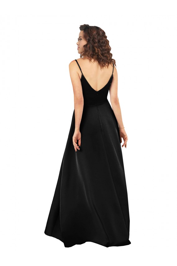 Buy High Low V-Neckline Formal Silky Satin Tulip Bridesmaid Dress / Prom Dress with Wrap Skirt UK