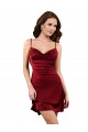 Buy Midi Length Cowl Neck Formal Silky Satin Short Cocktail Bridesmaid Dress / Prom Dress UK