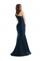 Buy Bias-Cuff One Shoulder Formal Silky Satin Mermaid Bridesmaid Dress / Prom Dress with Side Slit UK