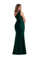 Buy Cascading Bow One Shoulder Formal Silky Satin Mermaid Bridesmaid Dress / Prom Dress with Front Slit UK