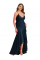 Buy Pleated Wrap Ruffled High Low Formal Silky Satin Bridesmaid Dress / Prom Dress UK