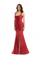 Buy Square Neck Formal Silky Satin Mermaid Bridesmaid Dress / Prom Dress with Side Slit UK