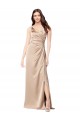 Buy Formal Silky Satin Bridesmaid Dress / Prom Dress with Draped Surplice Bodice UK