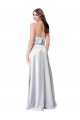Buy Halter Neck Formal Silky Satin Bridesmaid Dress with Strappy Back UK