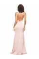 Buy Full Length Ruched Formal Silky Satin Bridesmaid Dress / Prom Dress with Low Back and High Split UK