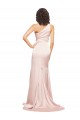 Buy Full Length One Shoulder Long Formal Silky Satin Bridesmaid Dress / Prom Dress with High Split UK