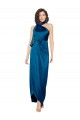 Buy High Halter Neck Formal Silky Satin Bridesmaid Dress / Prom Dress with Sash Overlay and Side Split UK