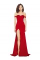 Buy Off the Shoulder Sweetheart Bustier Style Formal Silky Satin Bridesmaid Dress / Prom Dress with Side Split UK