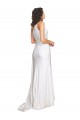 Buy One Shoulder Floor Length Silky Satin Wedding Dress with Side Slit UK