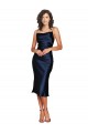 Buy Cocktail Length Sleeveless Spaghetti Straps Cowl Neckline Formal Silky Satin Bridesmaid Dress / Prom Dress UK