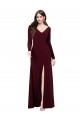 Buy Long Sleeves Spandex Bridesmaid Gown with Front Slit UK