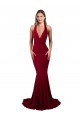 Buy Halter Mermaid Plunge V-Neckline Open Back Bow Tie Formal Spandex Bridesmaid Dress / Prom Dress UK