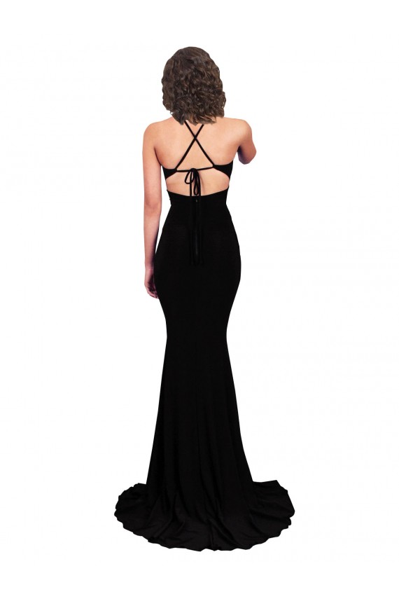 Buy Fishtail Shaped V-Neck Open Back Formal Spandex Bridesmaid Dress / Prom Dress UK