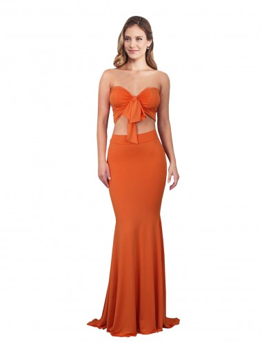 Buy Strapless Bandeau Bodice Long Formal Spandex Bridesmaid Dress / Prom Dress UK