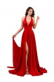 Buy High Slit A-Line Halter Long Formal Spandex Bridesmaid Dress / Prom Dress Open Back UK