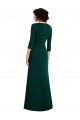 Buy Floor Length 3/4 Sleeves V-Back Draped Wrap Formal Maxi Spandex Bridesmaid Dress / Prom Dress UK
