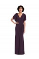 Buy Faux Wrap Split Sleeves Formal Maxi Spandex Bridesmaid Dress / Prom Dress with Cascade Skirt UK