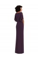 Buy Faux Wrap Split Sleeves Formal Maxi Spandex Bridesmaid Dress / Prom Dress with Cascade Skirt UK