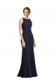 Buy High Neck Sheath Long Crepe Bridesmaid Dress / Prom Dress UK