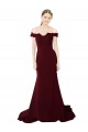 Buy Full Length Off the Shoulder Formal Crepe Bridesmaid Dress / Prom Dress with Lace On Bodice and Back UK