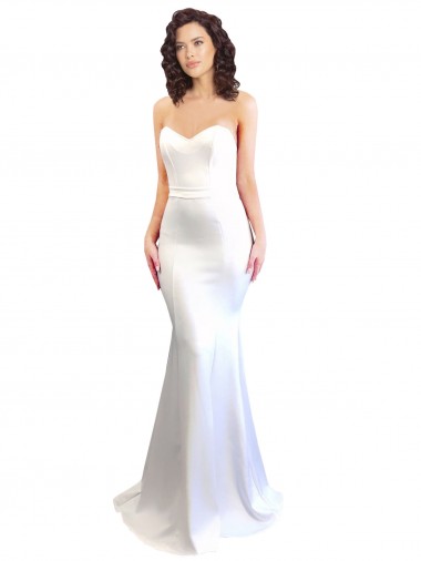Buy Sweetheart Strapless High Neck Long Formal Crepe Bridesmaid Dress / Prom Dress UK