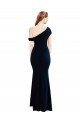 Buy Draped Off the Shoulder Fitted Formal Crepe Bridesmaid Dress / Prom Dress UK
