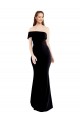 Buy Asymmetrical Draped Off the Shoulder Banded Formal Crepe Bridesmaid Dress / Prom Dress UK