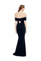 Buy Off the Shoulder Fitted Formal Crepe Bridesmaid Dress / Prom Dress with Back Cut Out UK