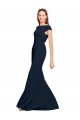 Buy Fit and Flare Long Formal Crepe Bridesmaid Dress / Prom Dress with Tie Open Back UK