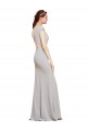 Buy Fit and Flare Long Formal Crepe Bridesmaid Dress / Prom Dress with Tie Open Back UK
