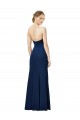 Buy Strapless Fit and Flare Long Formal Crepe Bridesmaid Dress / Prom Dress with Knot and Slit UK