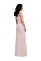 Buy Spaghetti Strap V Back Formal Crepe Bridesmaid Dress / Prom Dress with Front Slit UK