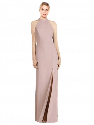 Buy High Neck Cutout Halter Trumpet Bridesmaid Dress UK