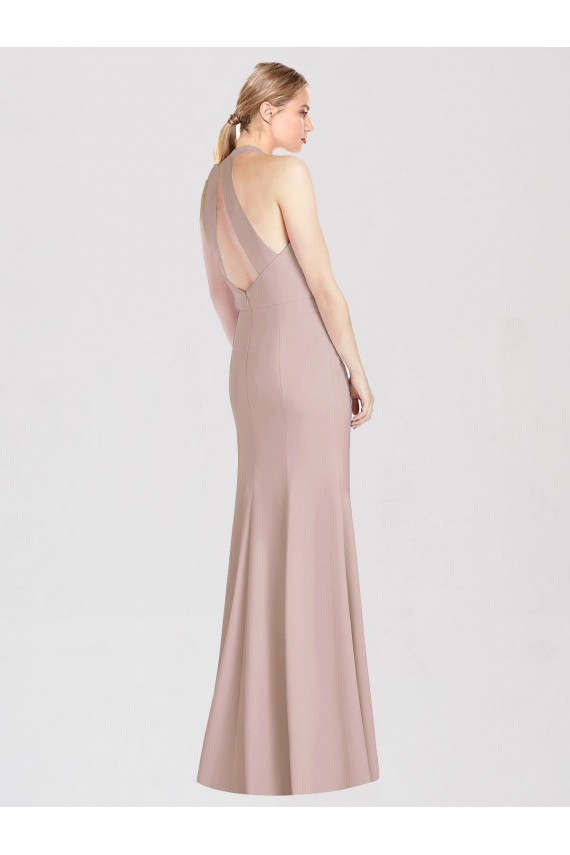 Buy High Neck Cutout Halter Trumpet Bridesmaid Dress UK