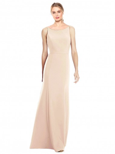 Buy V-Spaghetti Strap Open Back Bateau Neck Trumpet Bridesmaid Dress / Prom Dress UK