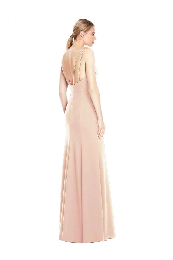 Buy V-Spaghetti Strap Open Back Bateau Neck Trumpet Bridesmaid Dress / Prom Dress UK